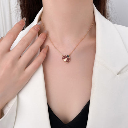 [Vintora]LUCKY  CARNELIANS LADYBUG NECKLACE