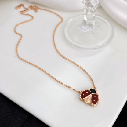 [Vintora]LUCKY  CARNELIANS LADYBUG NECKLACE