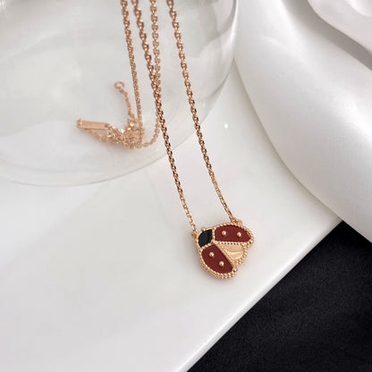 [Vintora]LUCKY  CARNELIANS LADYBUG NECKLACE