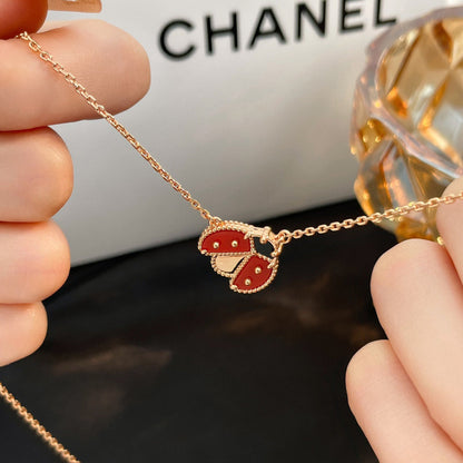 [Vintora]LUCKY  CARNELIANS LADYBUG NECKLACE