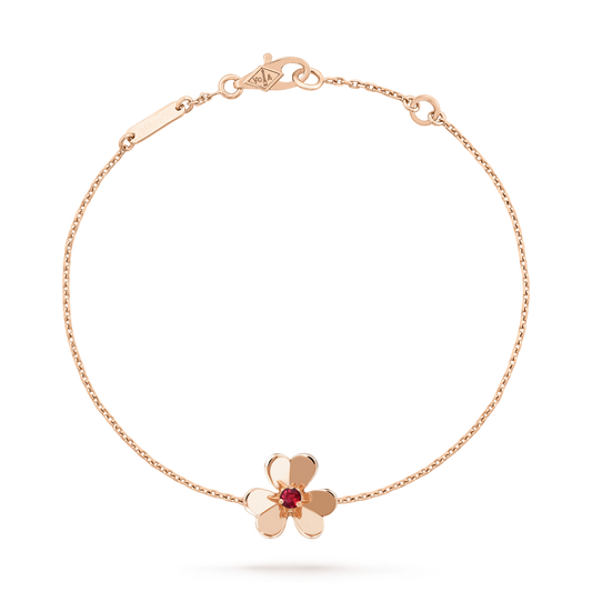 [Vintora]FRIVOLE GOLD FLOWER PINK MALACHITE BRACELET