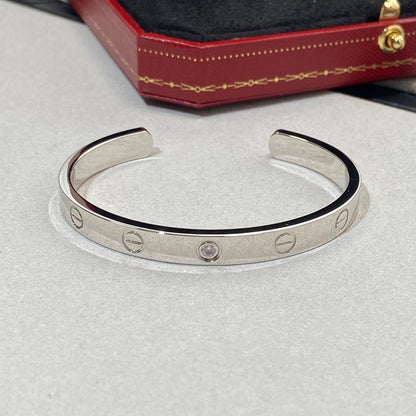 [Vintora]LOVE BRACELET 6.1MM 1 DIAMOND OPEN CUFF