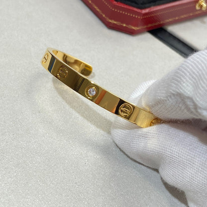 [Vintora]LOVE BRACELET 6.1MM 1 DIAMOND OPEN CUFF