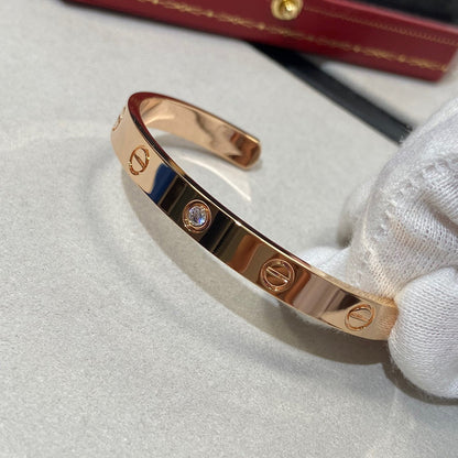[Vintora]LOVE BRACELET 6.1MM 1 DIAMOND OPEN CUFF