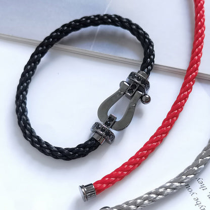 [Vintora]FORCE LARGE SERIES HORSESHOE BLACK SAMURAI BRACELET