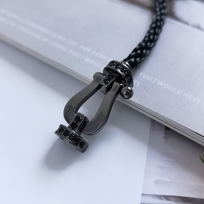 [Vintora]FORCE LARGE SERIES HORSESHOE BLACK SAMURAI BRACELET
