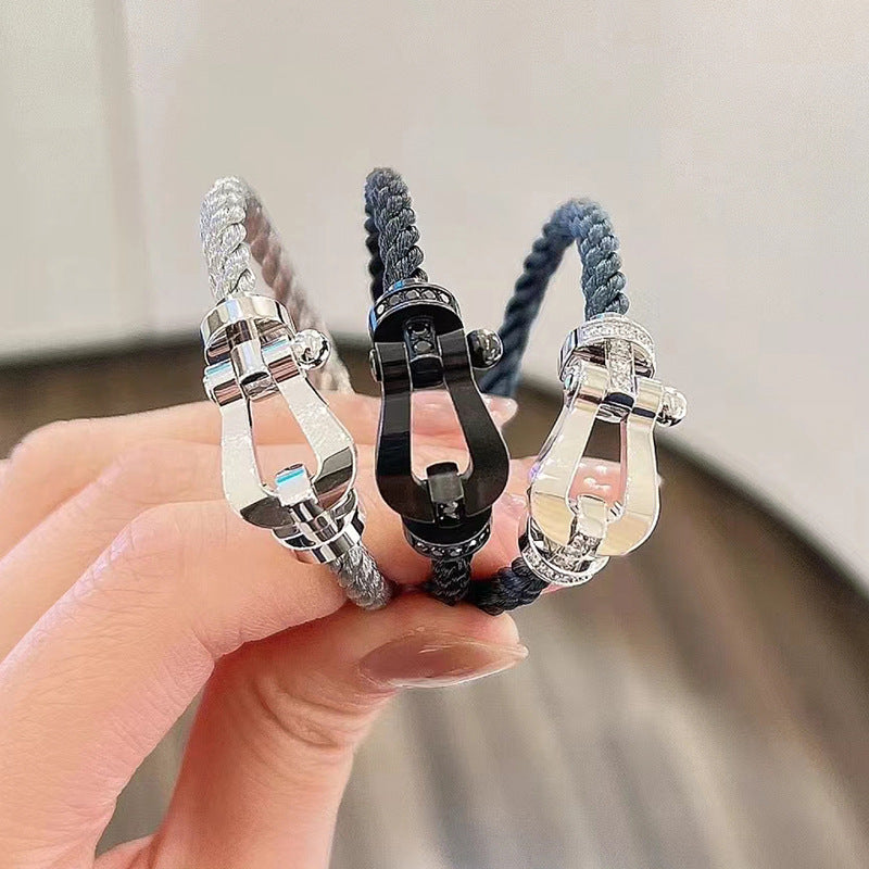 [Vintora]FORCE LARGE HORSESHOE FULL DIAMOND BRACELET GOLD