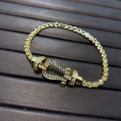 [Vintora]FORCE  LARGE HORSESHOE FULL DIAMOND TENNIS BRACELET