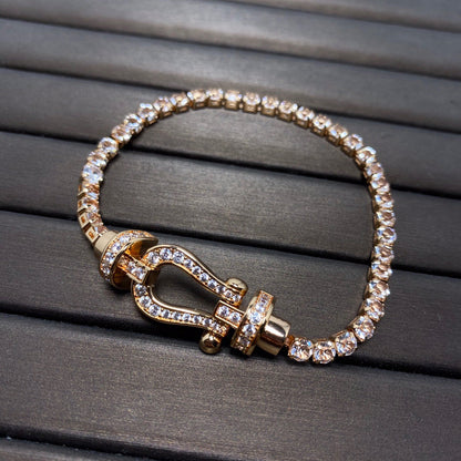[Vintora]FORCE  LARGE HORSESHOE FULL DIAMOND TENNIS BRACELET