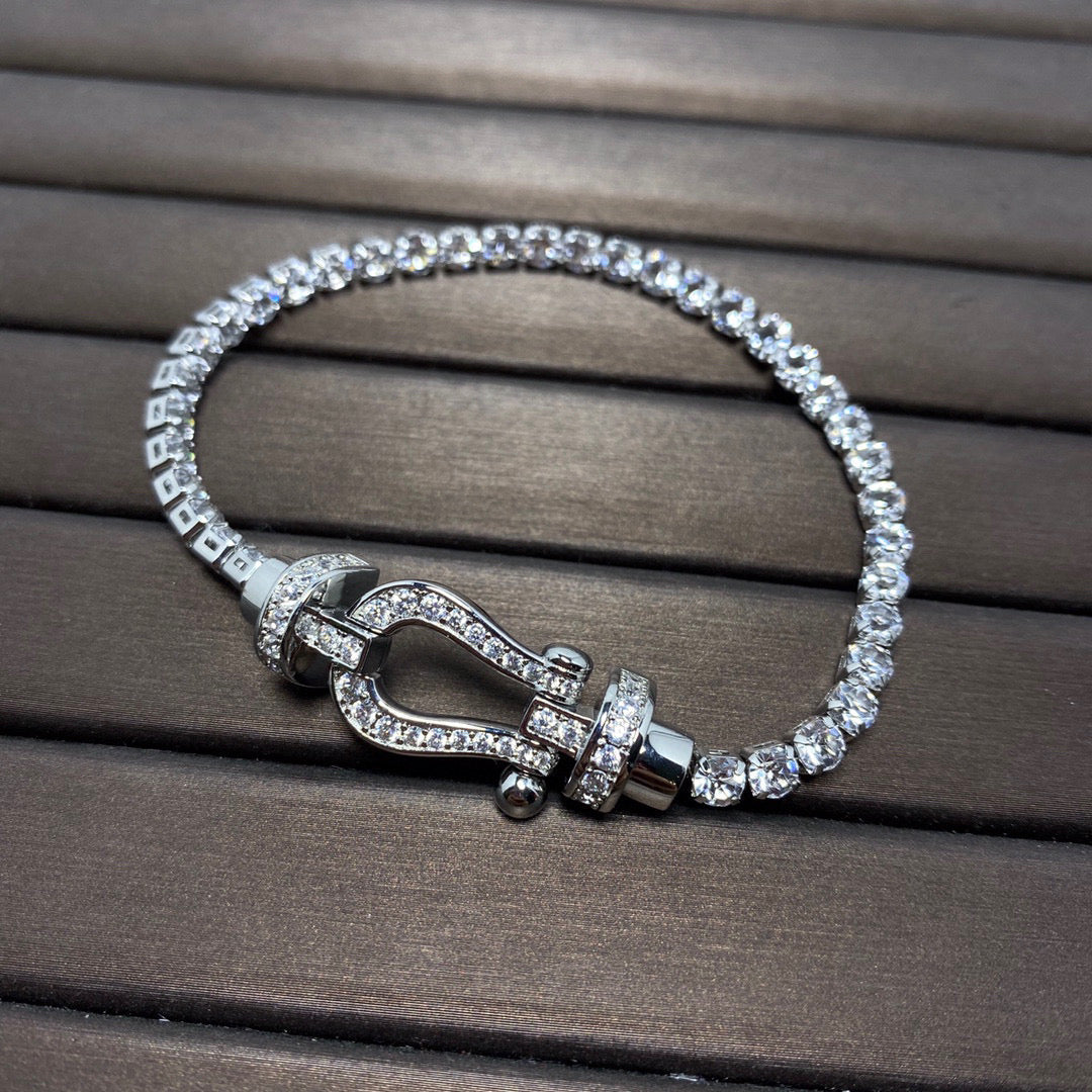 [Vintora]FORCE  LARGE HORSESHOE FULL DIAMOND TENNIS BRACELET