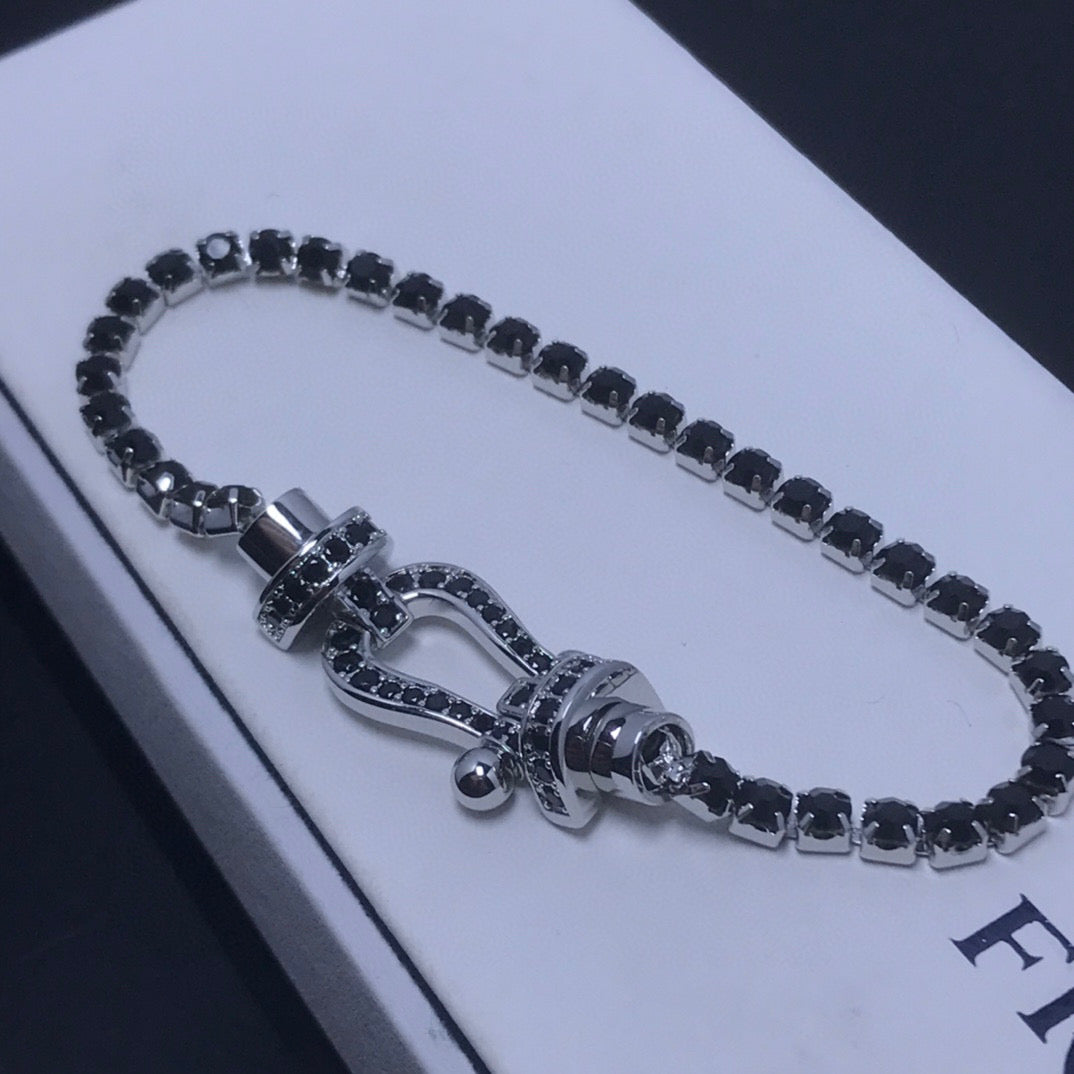 [Vintora]FORCE  LARGE HORSESHOE FULL DIAMOND TENNIS BRACELET