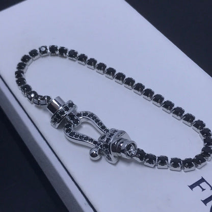 [Vintora]FORCE  LARGE HORSESHOE FULL DIAMOND TENNIS BRACELET