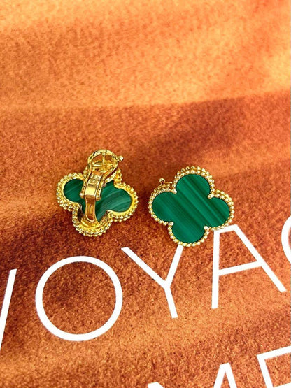 [Vintora] CLOVER LARGE (20mm) 1 MOTIFS GREENER MOP STUD EARRINGS