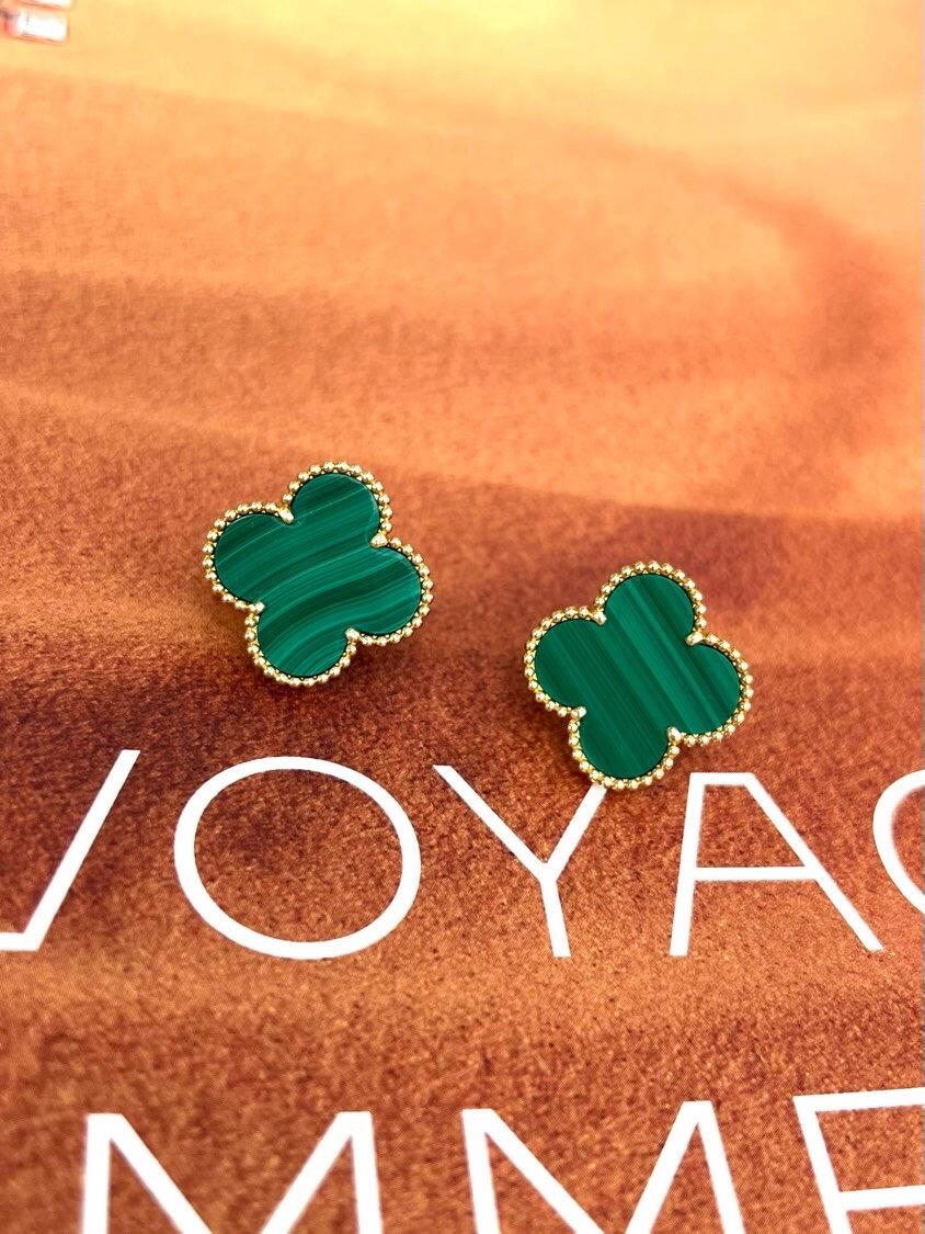 [Vintora] CLOVER LARGE (20mm) 1 MOTIFS GREENER MOP STUD EARRINGS