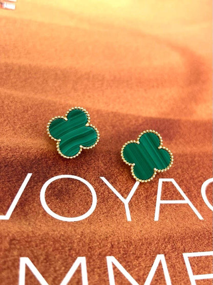 [Vintora] CLOVER LARGE (20mm) 1 MOTIFS GREENER MOP STUD EARRINGS