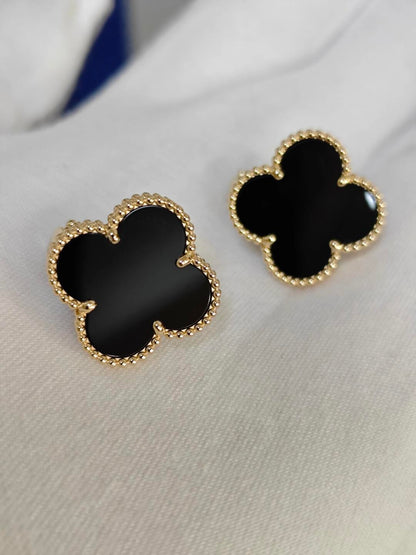 [Vintora]CLOVER 20MM BLACK MOP EARRINGS