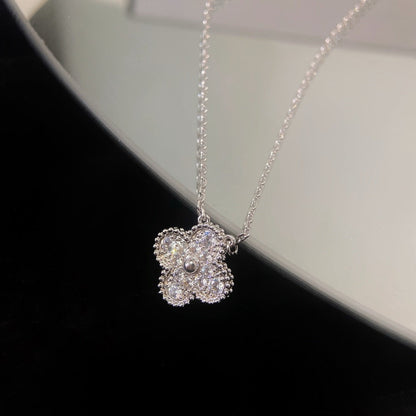 [Vintora]CLOVER 15MM DIAMOND SINGLE FLOWER NECKLACE