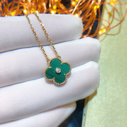 [Vintora]CLOVER 15MM DIAMOND TURQUOISE NECKLACE