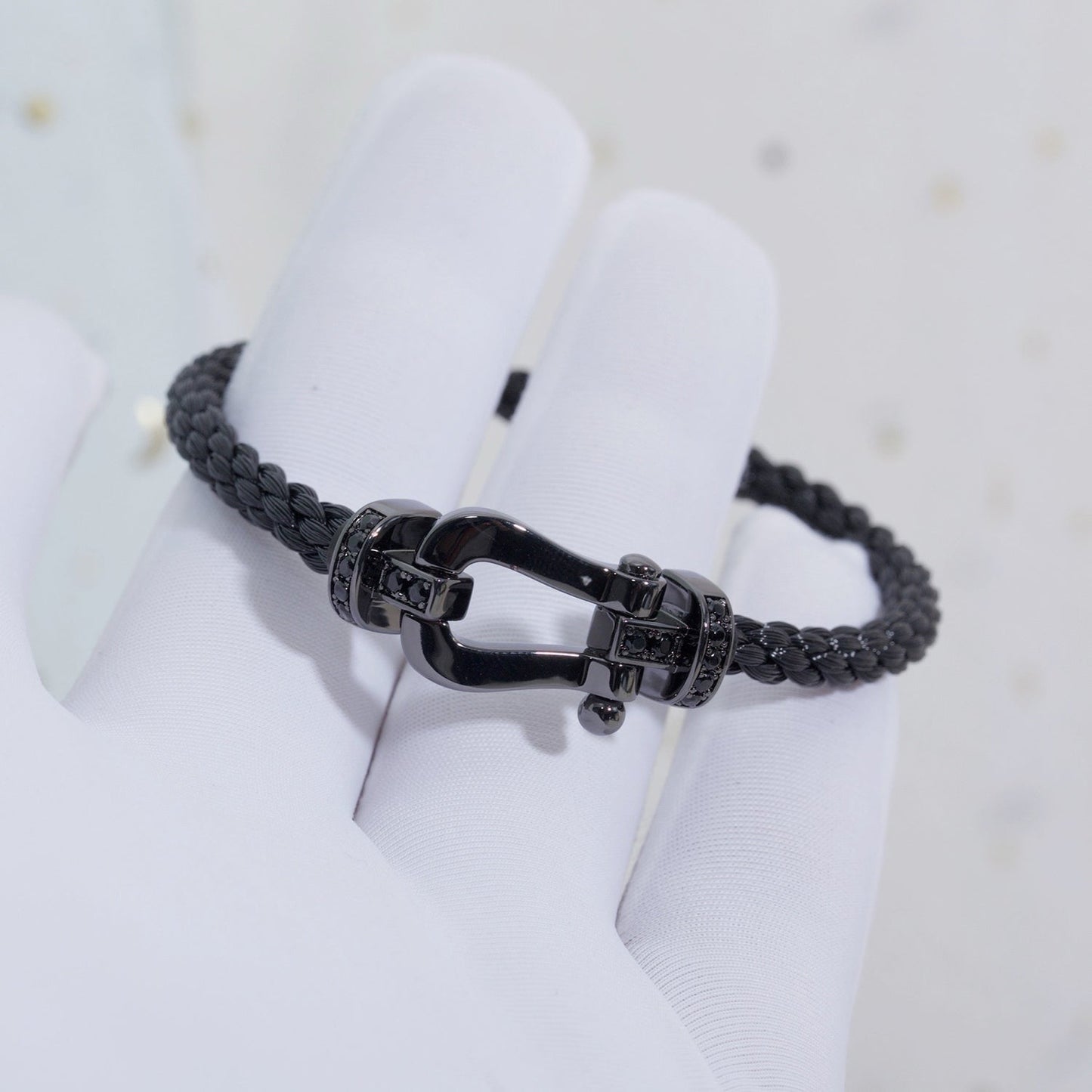 [Vintora]FORCE LARGE SERIES HORSESHOE BLACK SAMURAI BRACELET
