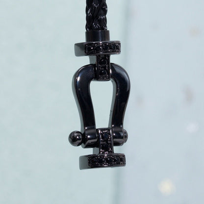 [Vintora]FORCE LARGE SERIES HORSESHOE BLACK SAMURAI BRACELET