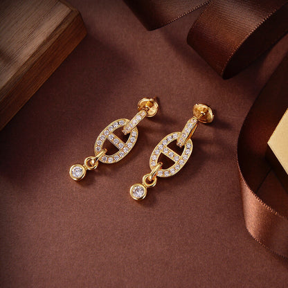 [Vintora]HM CHAINE DIAMOND EARRINGS
