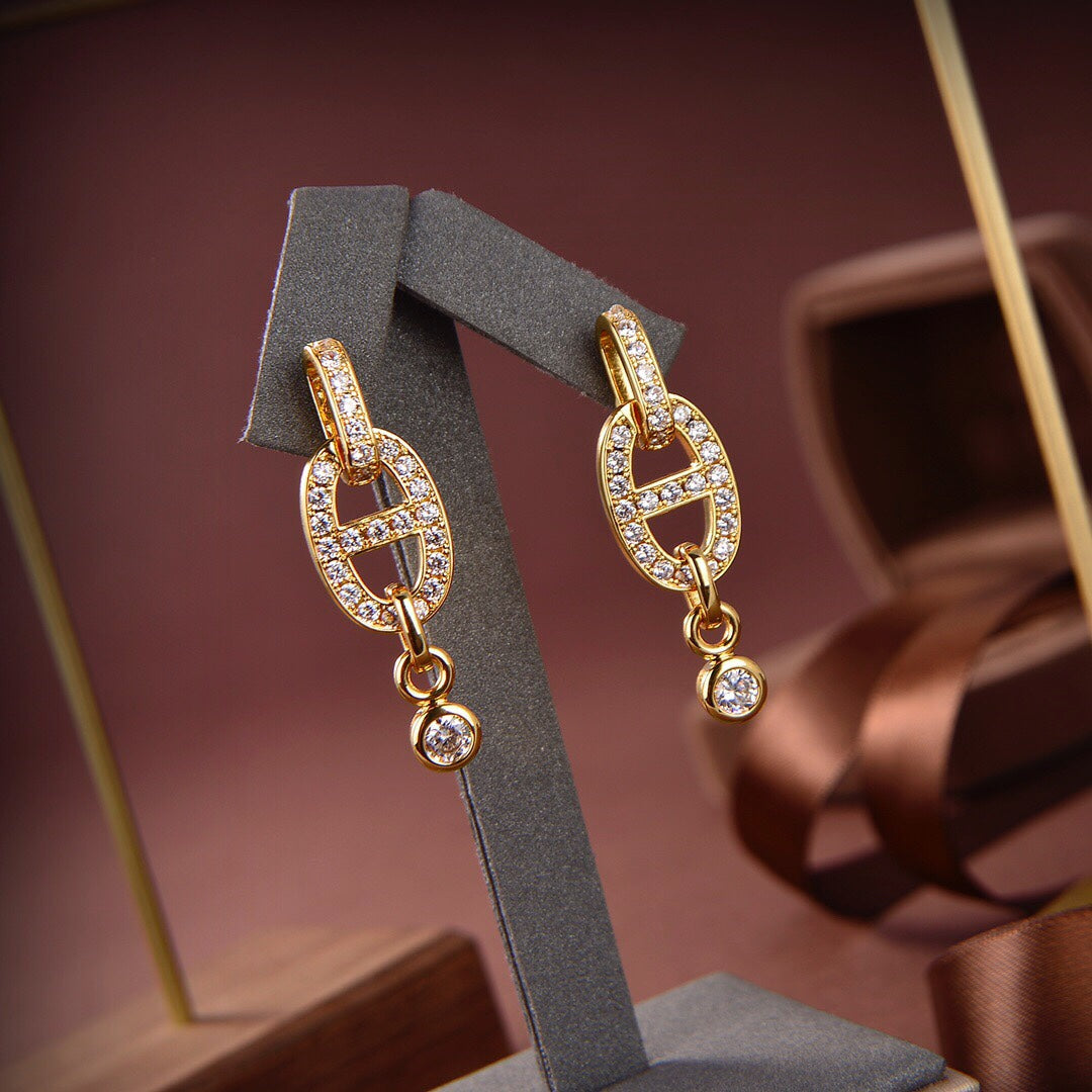 [Vintora]HM CHAINE DIAMOND EARRINGS