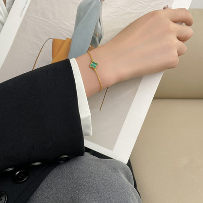 [Vintora]CLOVER BRACELET MALACHITE 1 MOTIF
