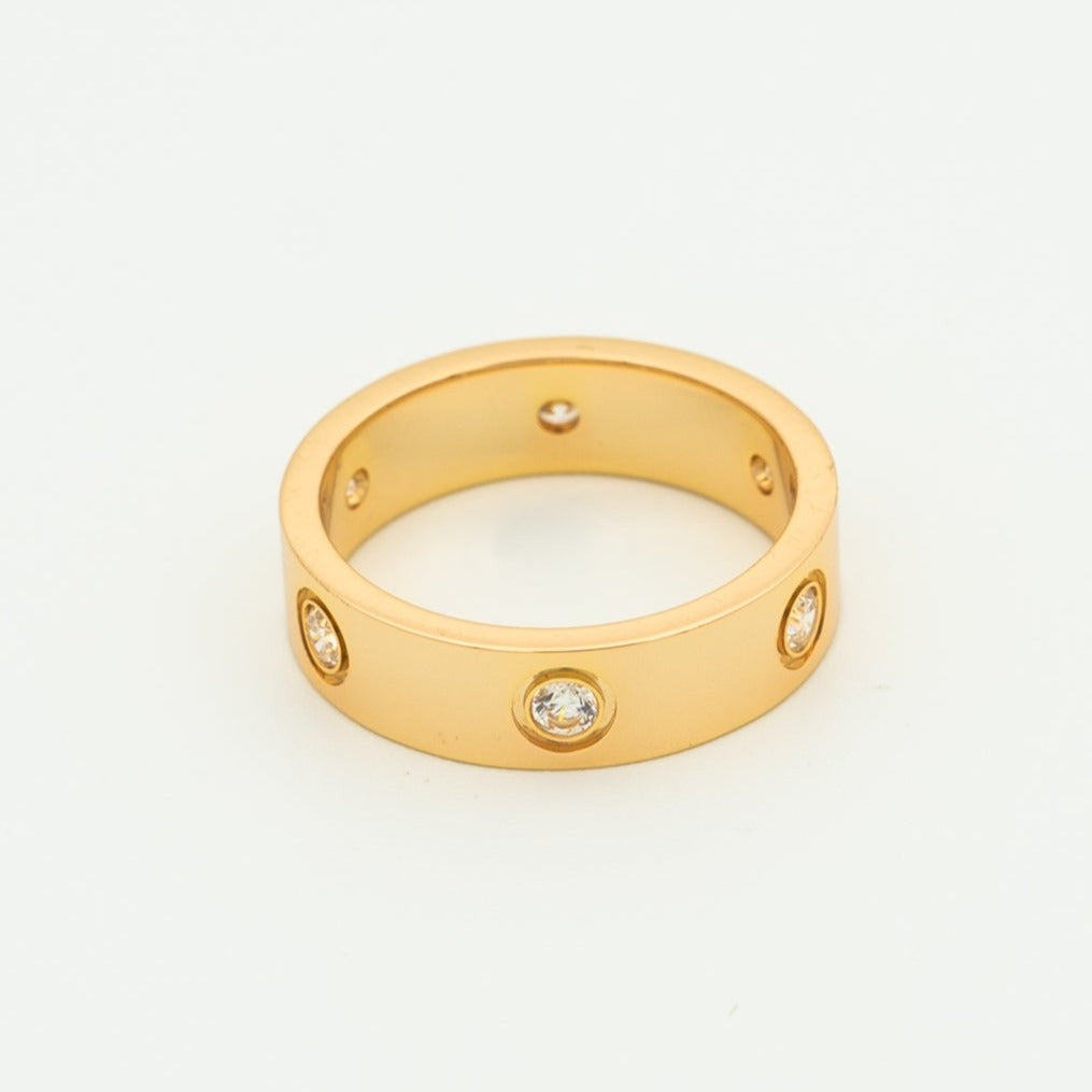 [Vintora]LOVE RING 5.5MM 6 DIAMONDS PINK GOLD