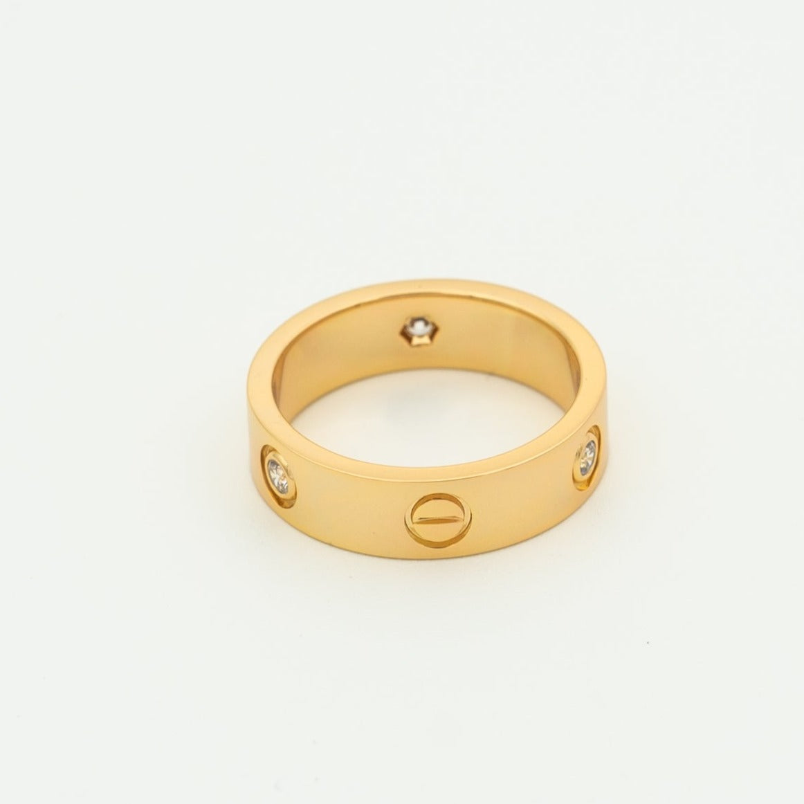 [Vintora]LOVE RING 5.5MM 3 DIAMONDS PINK GOLD