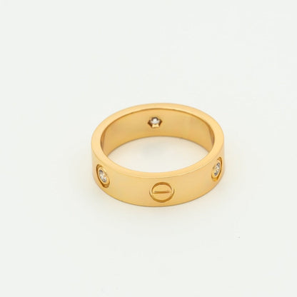 [Vintora]LOVE RING 5.5MM 3 DIAMONDS PINK GOLD