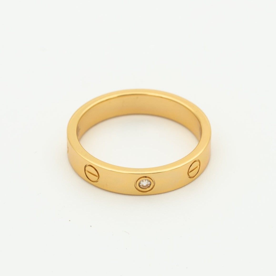 [Vintora]LOVE RING 4MM 1 DIAMOND PINK GOLD