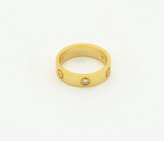 [Vintora]LOVE RING 4MM 1 DIAMOND GOLD
