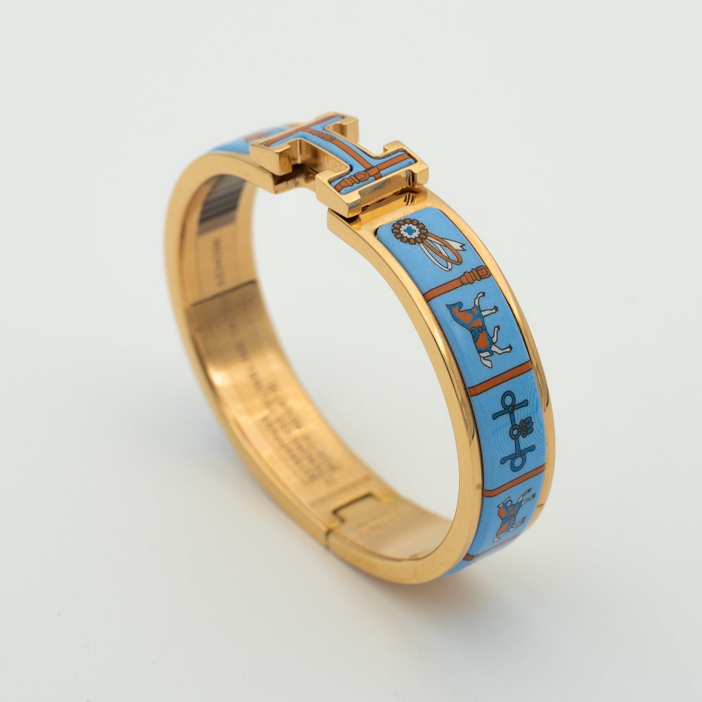 [Vintora]H PINK GOLD BRACELET BLUE CERAMIC
