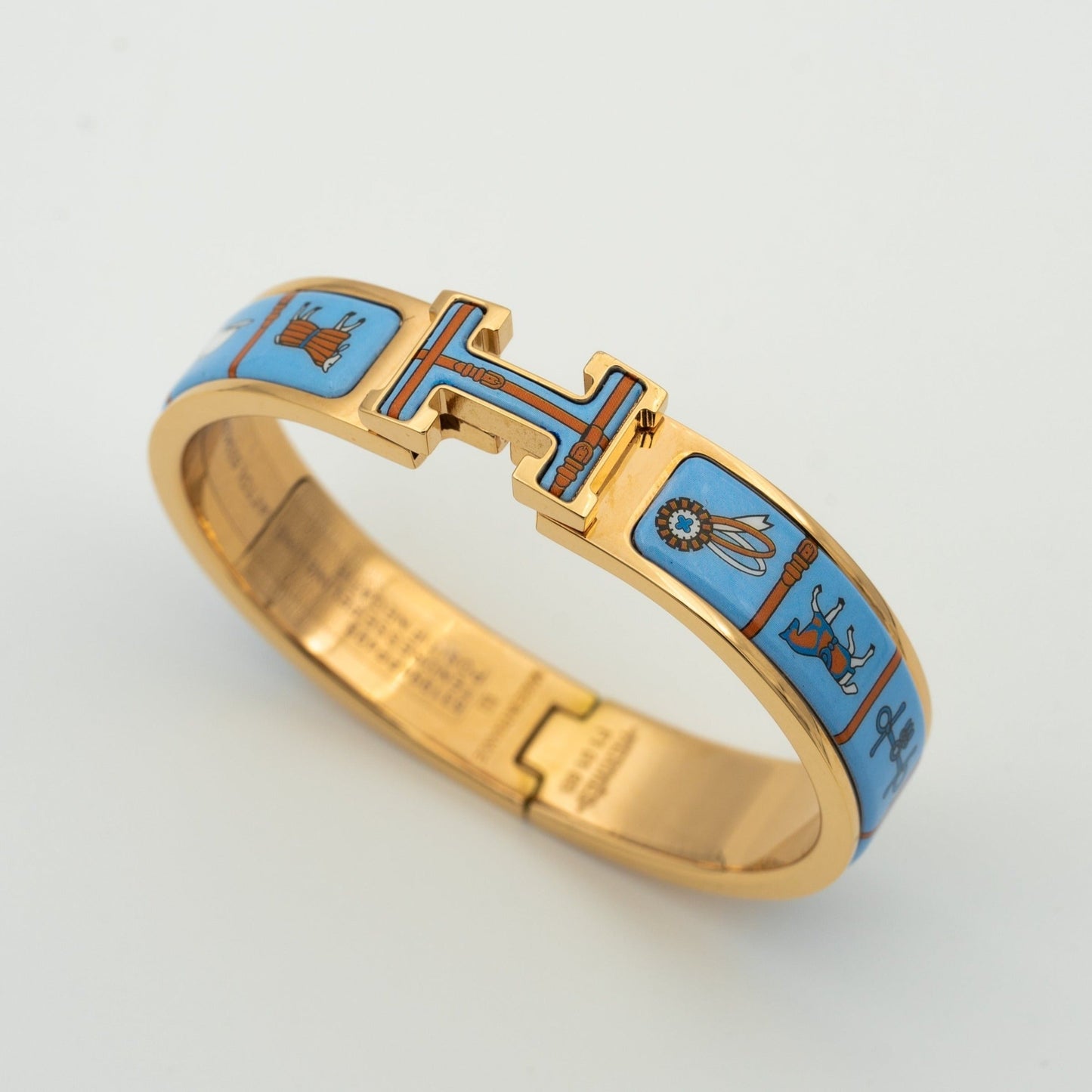 [Vintora]H PINK GOLD BRACELET BLUE CERAMIC