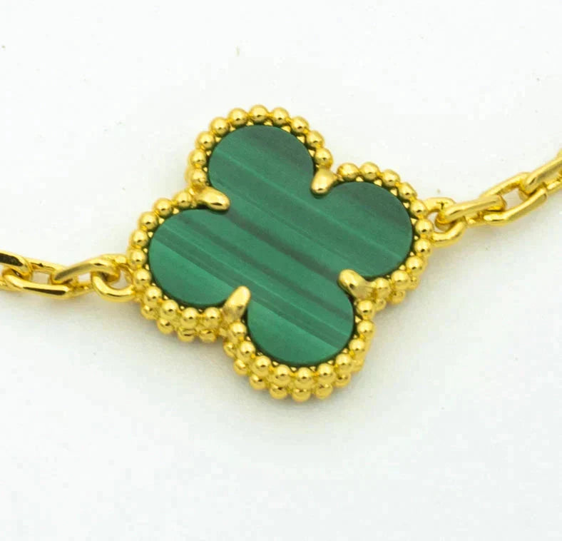 [Vintora] CLOVER 5 MOTIF MALACHITE BRACELET COLLECTION
