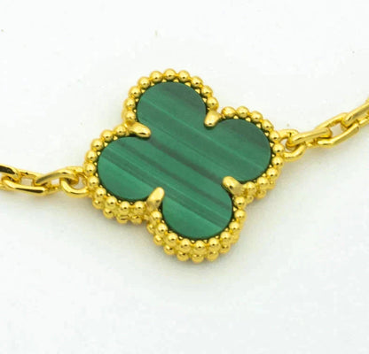 [Vintora] CLOVER 5 MOTIF MALACHITE BRACELET COLLECTION