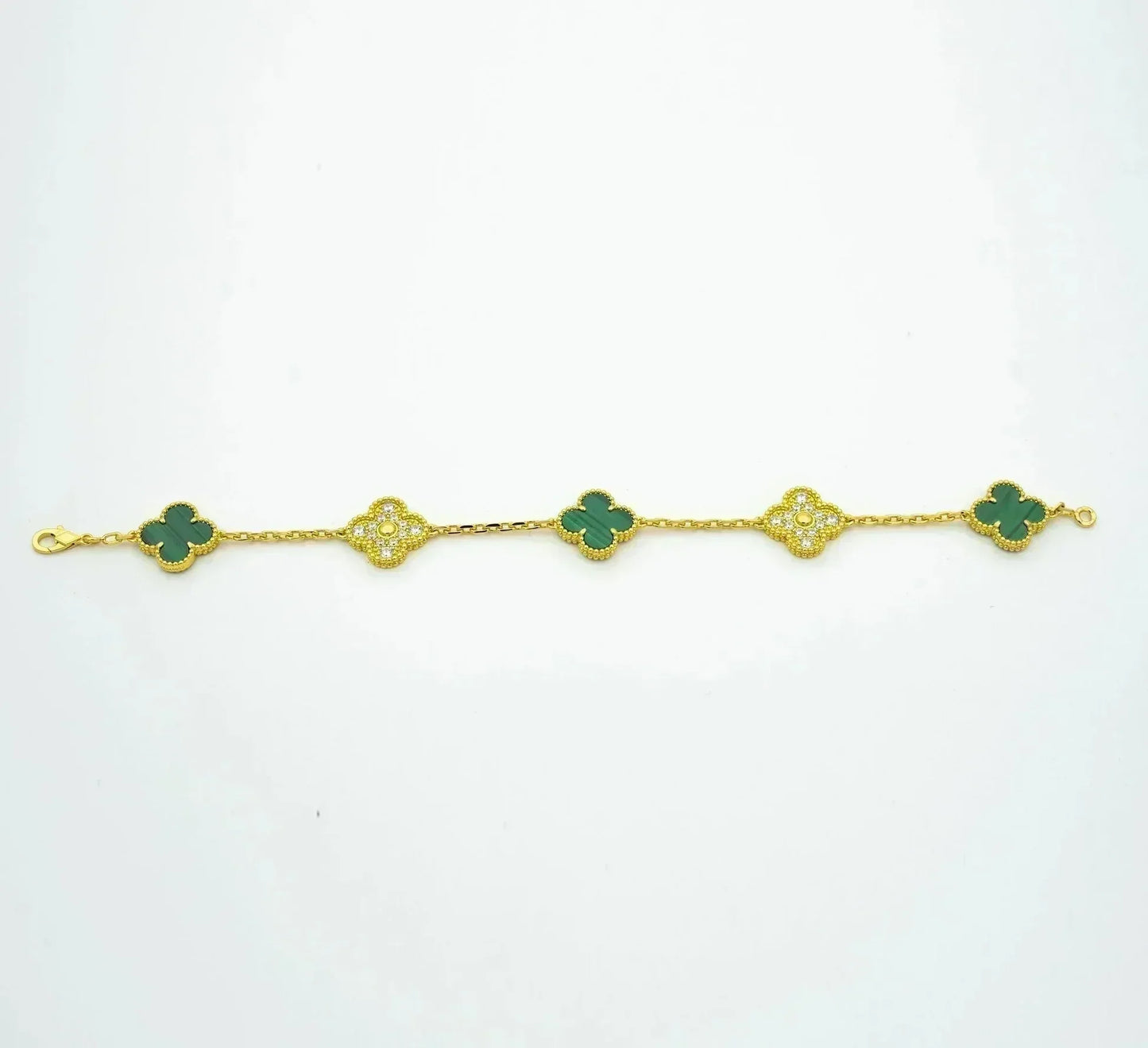 [Vintora] CLOVER 5 MOTIF MALACHITE BRACELET COLLECTION