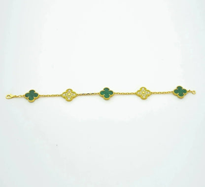 [Vintora] CLOVER 5 MOTIF MALACHITE BRACELET COLLECTION