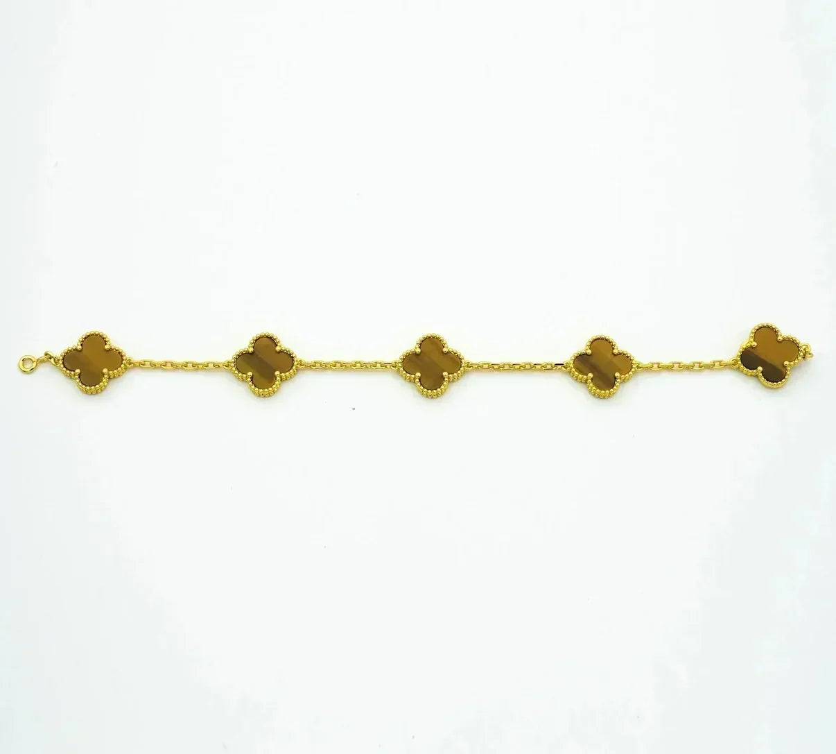 [Vintora] CLOVER 5 MOTIFS TIGER EYE BRACELET COLLECTION
