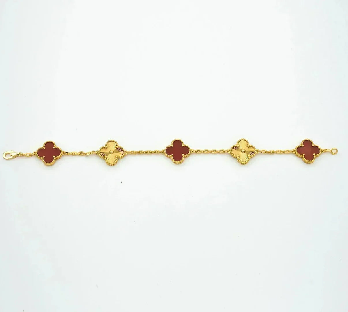 [Vintora] CLOVER 5 MOTIF RED CORNELIAN BRACELET COLLECTION
