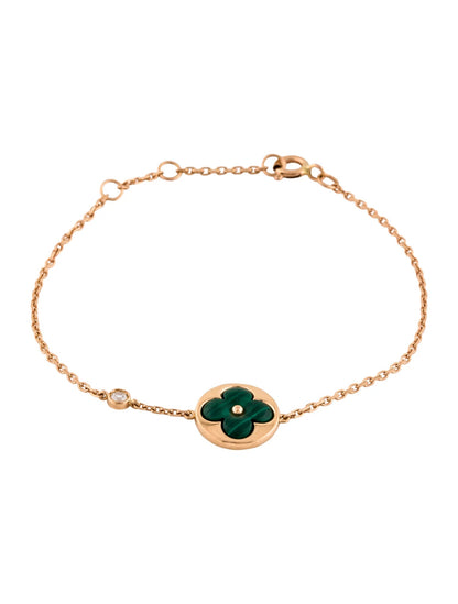 [Vintora]SUN MALACHITE 1 DIAMOND PINK GOLD BRACELET