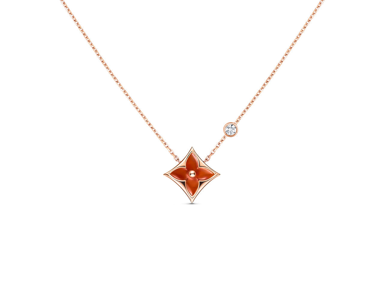 [Vintora]STAR NECKLACE PINK GOLD 1 DIAMOND