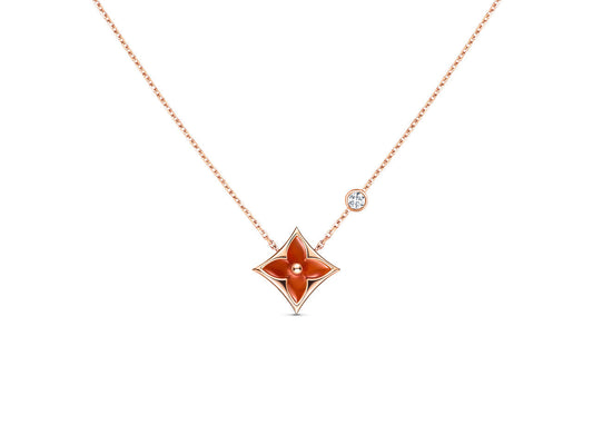 [Vintora]STAR NECKLACE PINK GOLD 1 DIAMOND