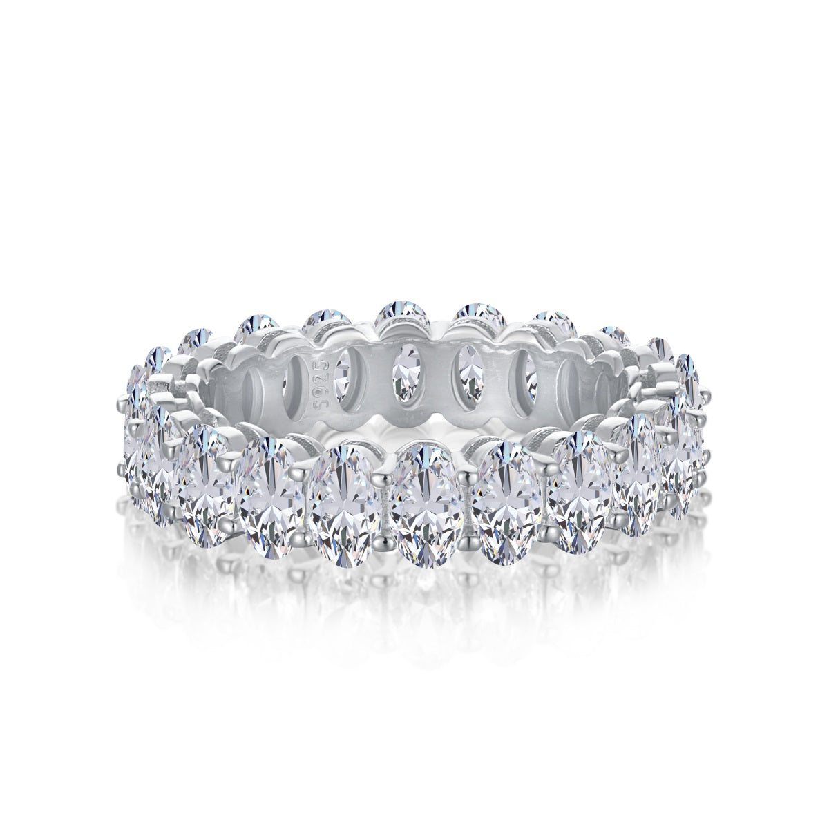 [Vintora Jewelry]Ornate Oval Cut Tennis Ring