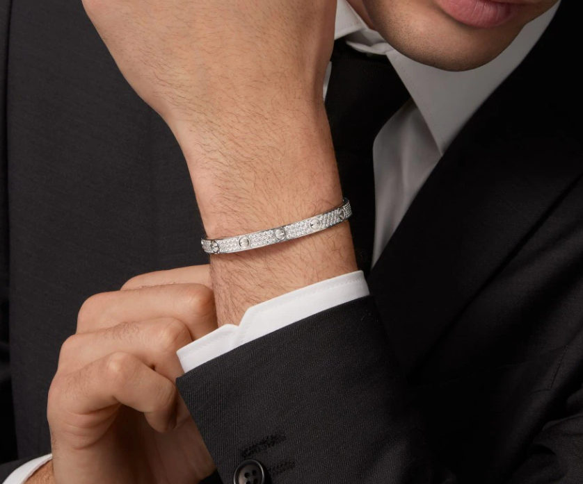 [Vintora]NEW-LOVE-6.1MM-Width Diamond-Studded Bracelet