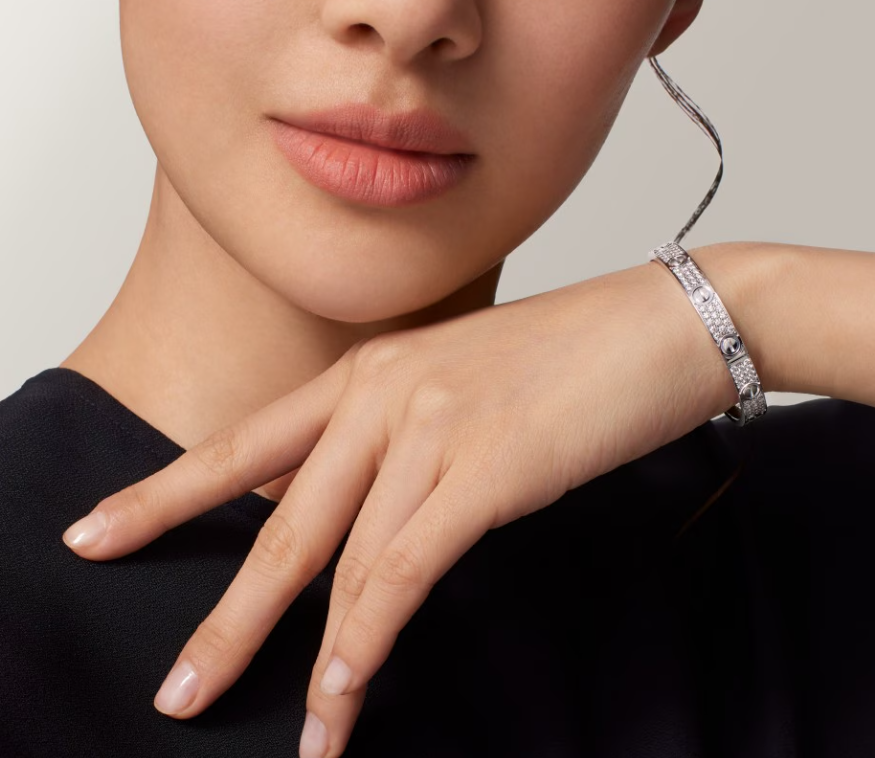 [Vintora]NEW-LOVE-6.1MM-Width Diamond-Studded Bracelet