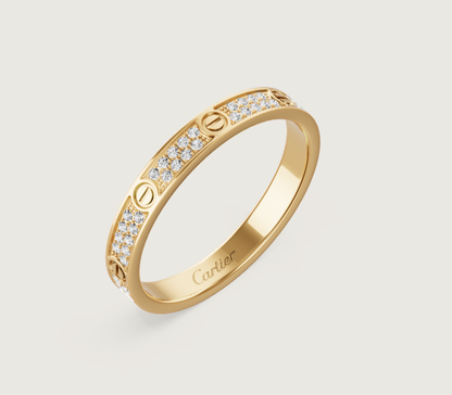 [Vintora]LOVE RING 2.6mm-wide full-diamond ring Gold