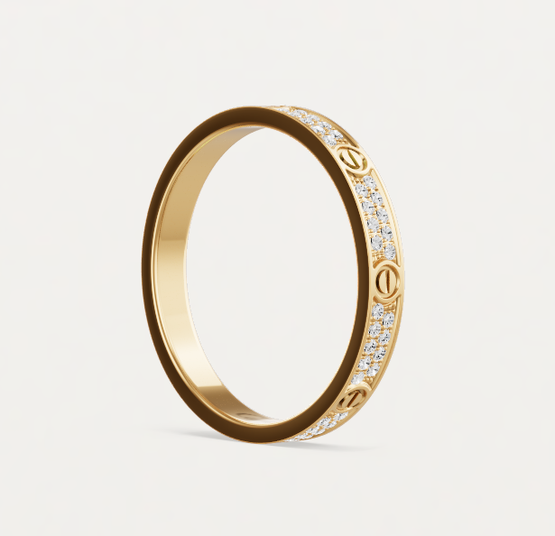[Vintora]LOVE RING 2.6mm-wide full-diamond ring Gold