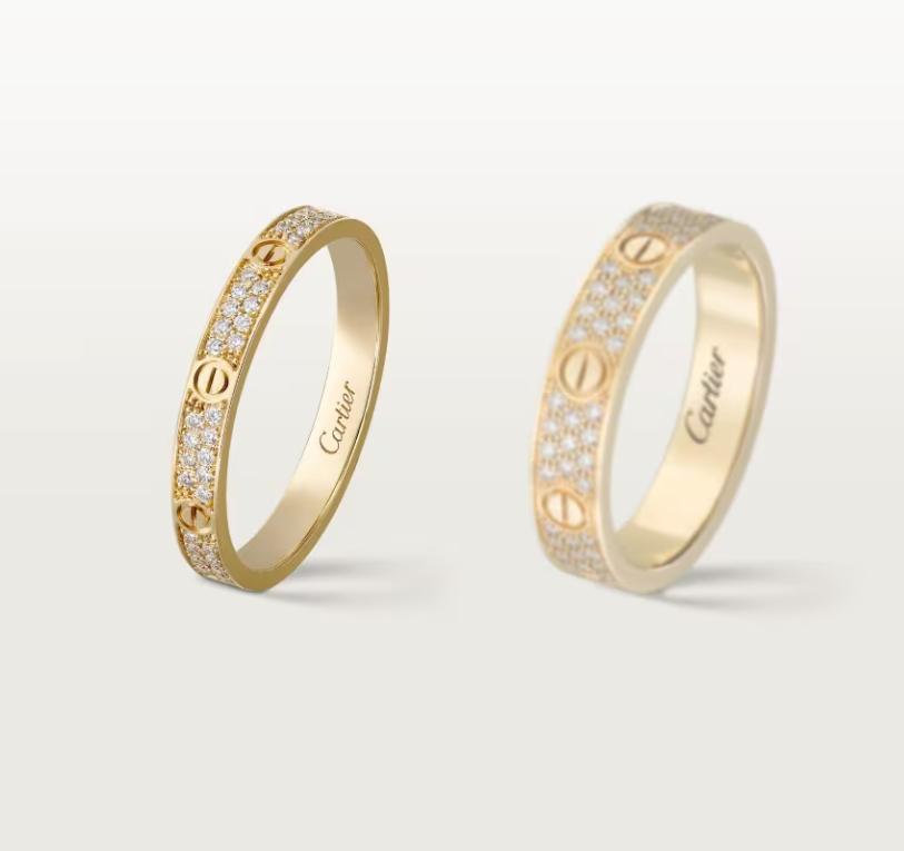 [Vintora]LOVE RING 2.6mm-wide full-diamond ring Gold