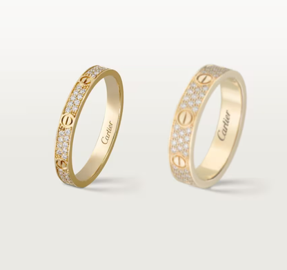 [Vintora]LOVE RING 2.6mm-wide full-diamond ring Gold